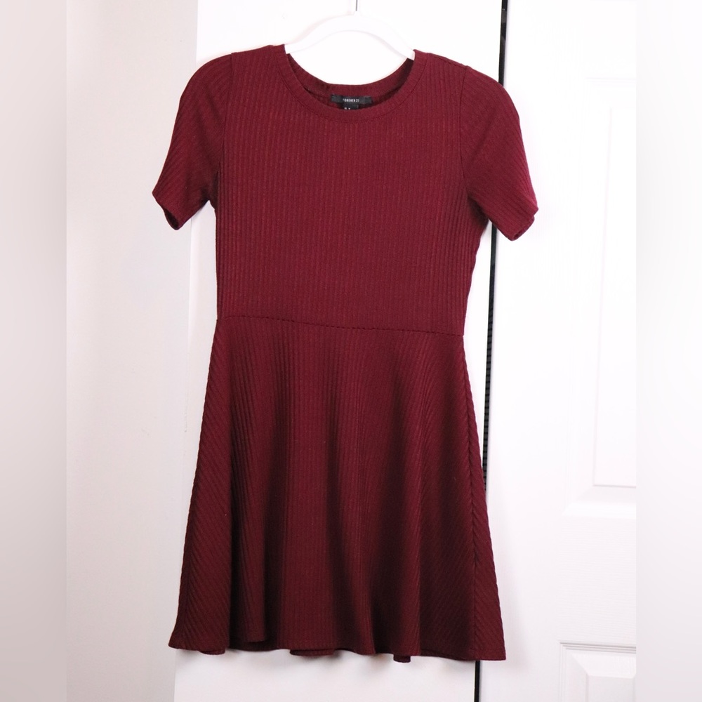 Forever 21 Maroon A-Line Dress (Size M)